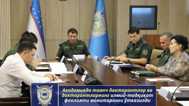 Академияда таянч докторантлар ва докторантларнинг илмий-тадқиқот фаолияти мониторинги ўтказилди