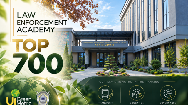 Ҳуқуқни муҳофаза қилиш академияси UI GreenMetric 2026 халқаро рейтингида ўз мавқеини мустаҳкамлади