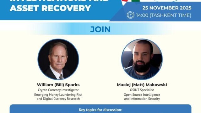 ANNOUNCEMENT webinar: “New technologies for tracking virtual sssets, joint investigations, and asset recovery”