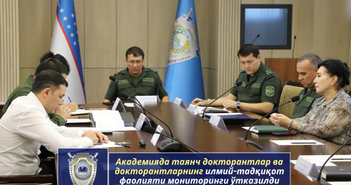 Академияда таянч докторантлар ва докторантларнинг илмий-тадқиқот фаолияти мониторинги ўтказилди