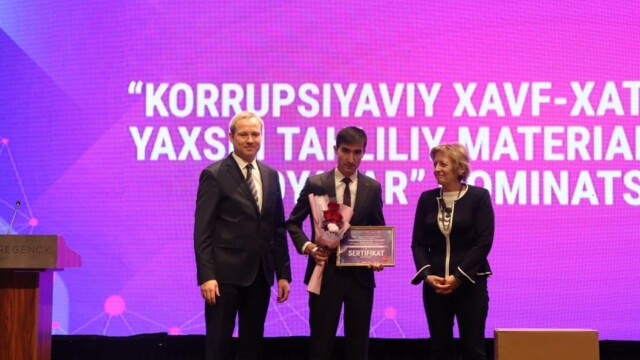 Коррупцияга қарши курашиш бўйича танлов ғолибларини тақдирлаш маросими ўтказилди