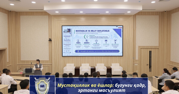 Мустақиллик ва ёшлар: бугунги қадр, эртанги масъулият